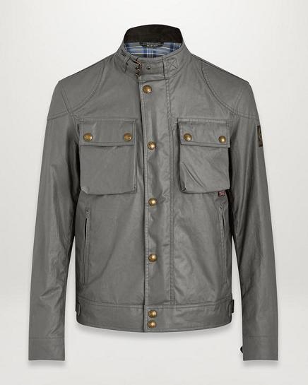 Veste Cirée Belstaff Homme Racemaster Grise Coton Soldes EA8514027